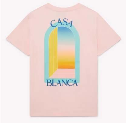 Pink Tennis Club Print Cotton T-Shirt
