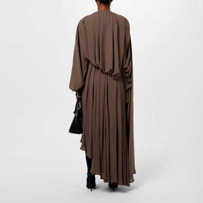 V Neck Draped Maxi Dress