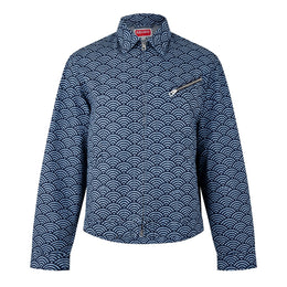 Seigaiha Wave Pattern Structured Denim Jacket