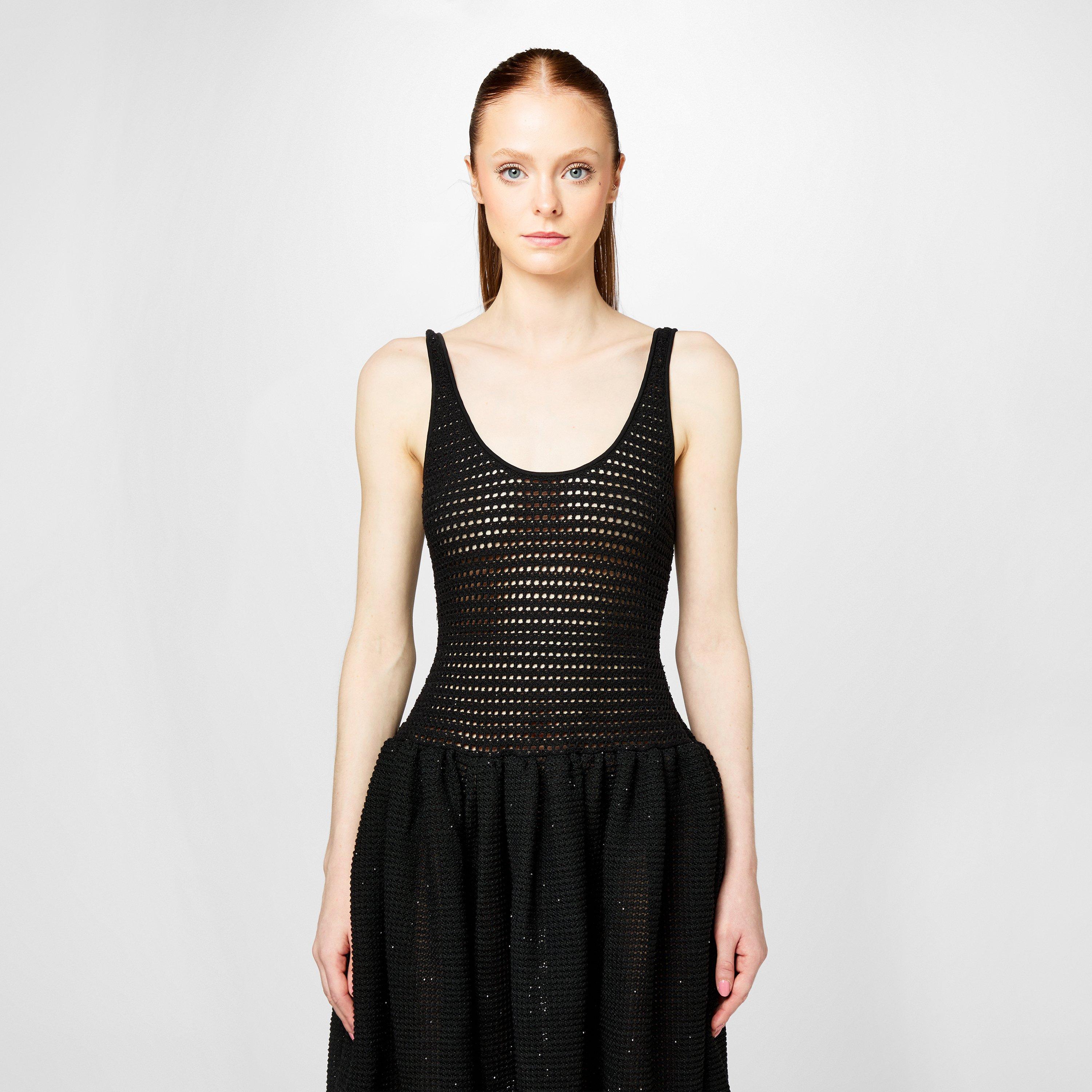 Crochet Knit Midi Dress