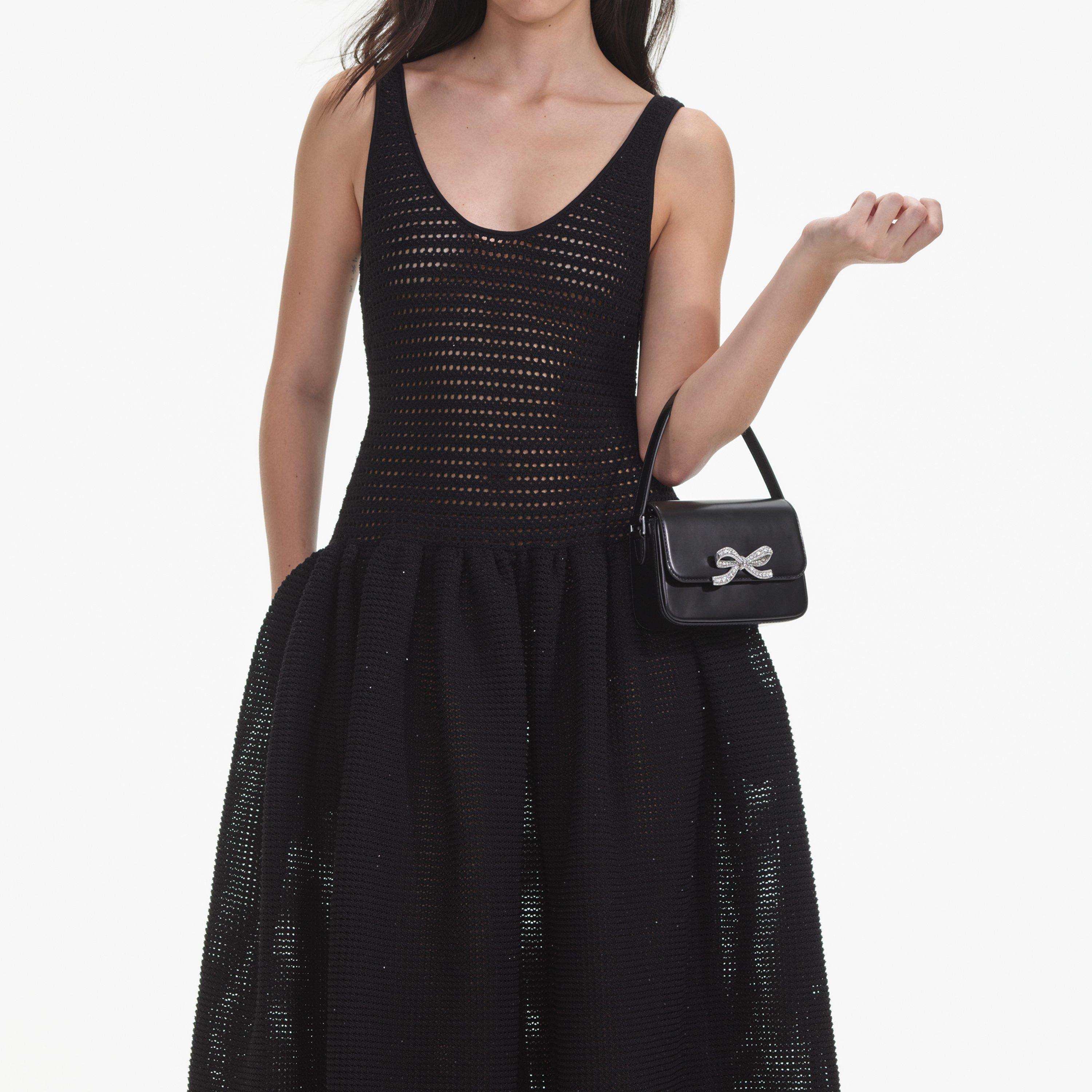 Crochet Knit Midi Dress