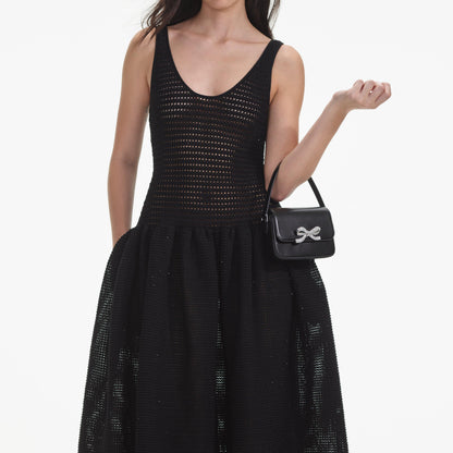 Crochet Knit Midi Dress