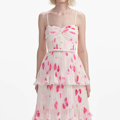 Printed Tiered Midi Dress