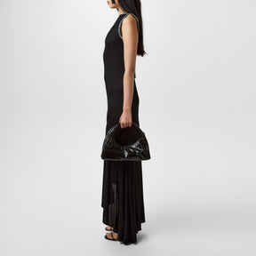 Women's  Ribbed Long Dress with Embroidered Logo & Embellishments