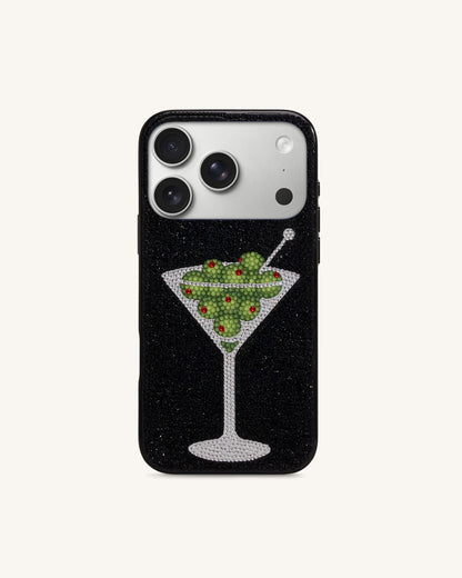 Olive Martini Artificial Crystal Phone Case - Orange