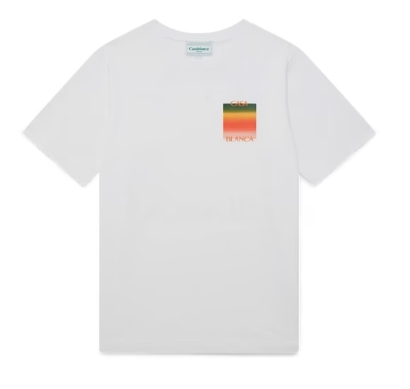Casablanca Gradient Logo White T-Shirt