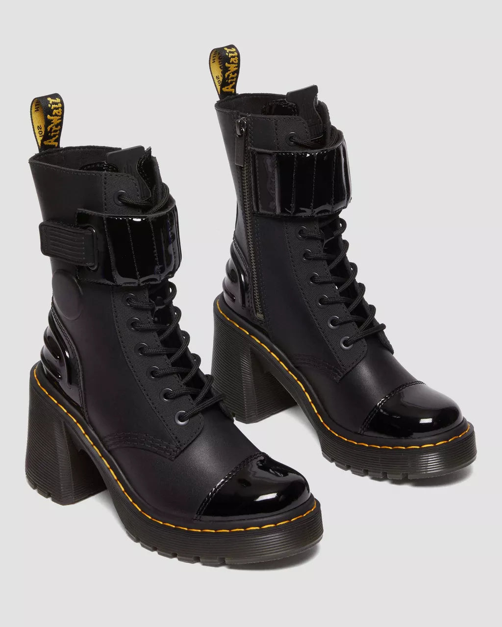 Gaya 10-Eye Alternative Leather Heeled Boots