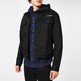 Men's Diagonal Tab Jacket, Large Diagonal Print Denim