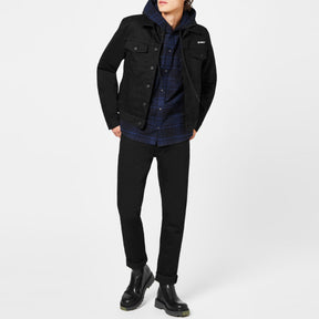 Men's Diagonal Tab Jacket, Large Diagonal Print Denim