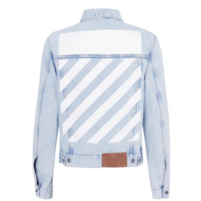 Men's Diagonal Tab Jacket, Large Diagonal Print Denim