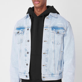 Men's Diagonal Tab Jacket, Large Diagonal Print Denim