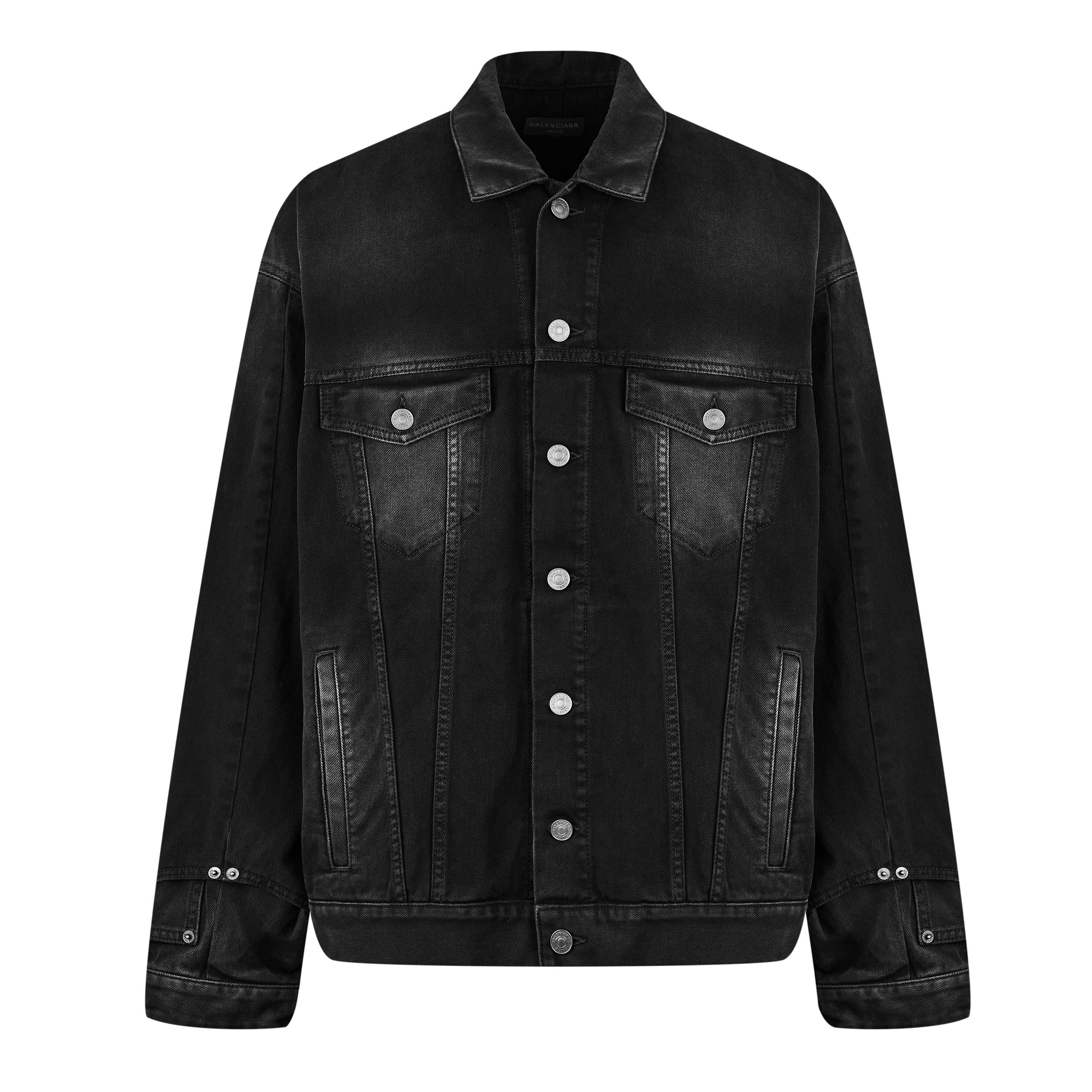 Deconstructed Cotton Long Sleeve Denim Jacket