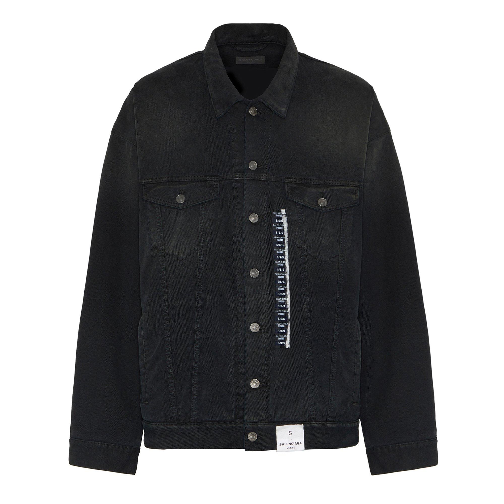 Size Sticker Cotton Long Sleeve Oversized Fit Denim Jacket