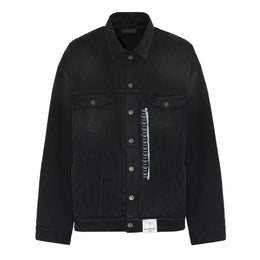Size Sticker Cotton Long Sleeve Oversized Fit Denim Jacket