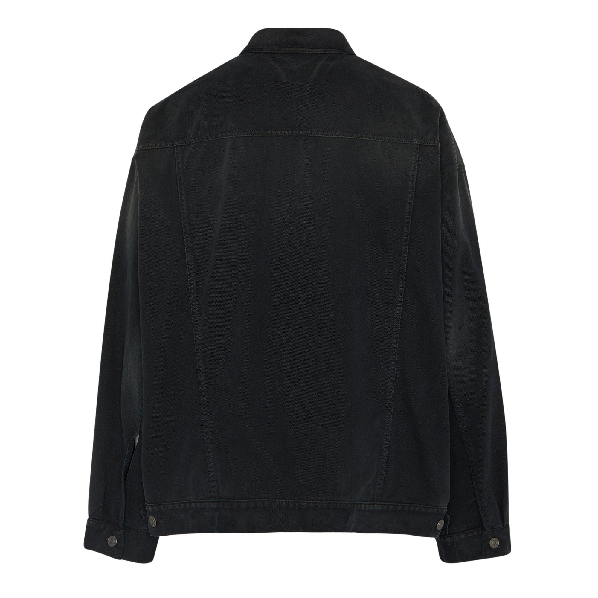Size Sticker Cotton Long Sleeve Oversized Fit Denim Jacket
