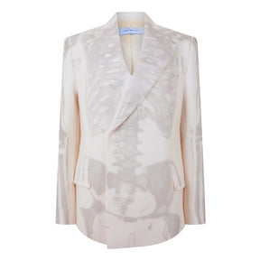 Men's Body Scan Relax Denim Jacket, All-Over Skeleton Graphic