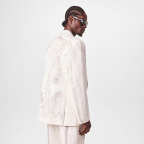 Men's Body Scan Relax Denim Jacket, All-Over Skeleton Graphic