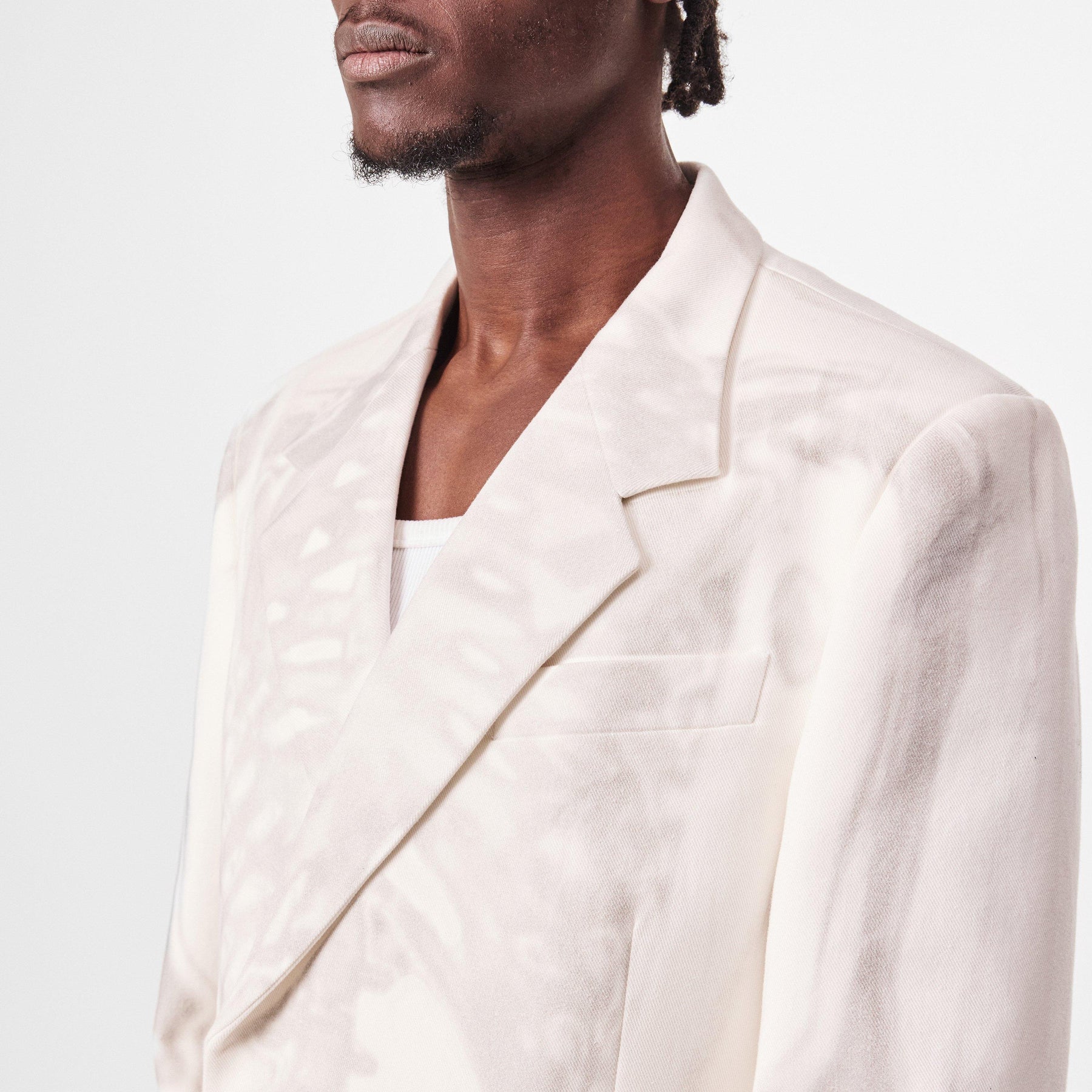 Men's Body Scan Relax Denim Jacket, All-Over Skeleton Graphic