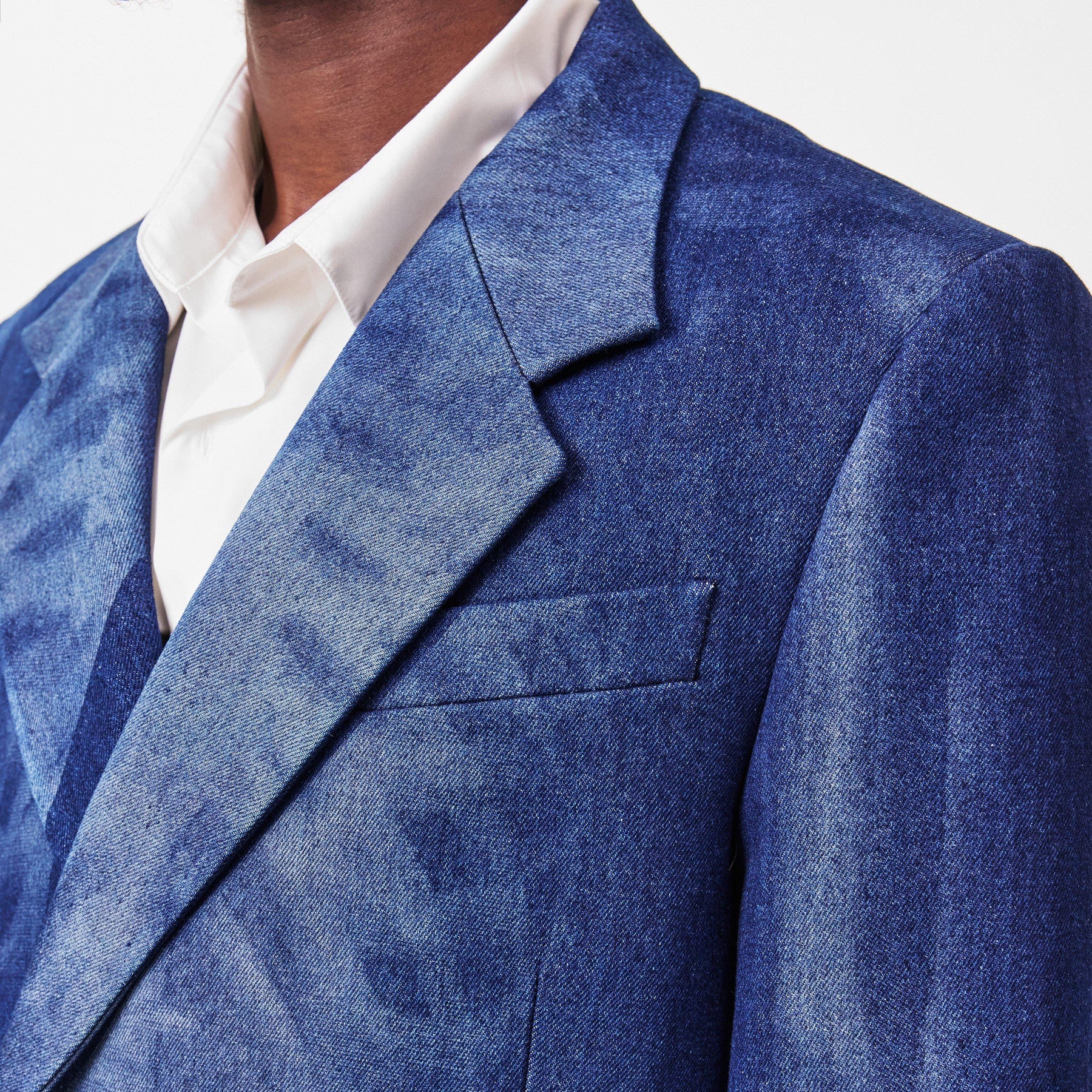 Men's Body Scan Relax Denim Jacket, All-Over Skeleton Graphic