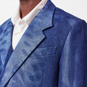 Men's Body Scan Relax Denim Jacket, All-Over Skeleton Graphic