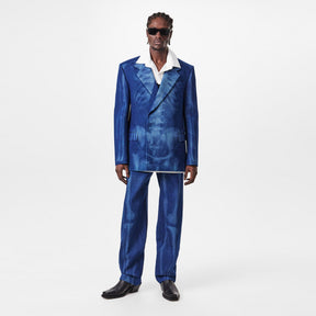 Men's Body Scan Relax Denim Jacket, All-Over Skeleton Graphic