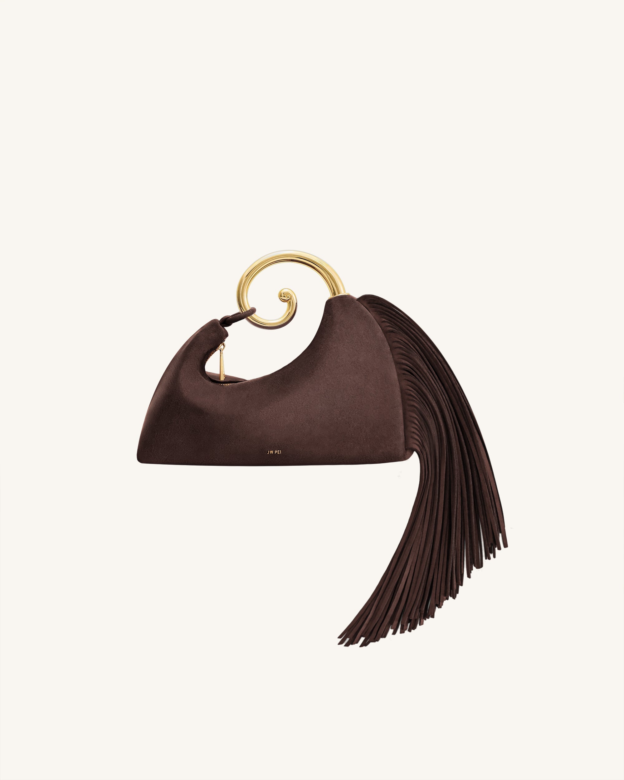 Nell Fringe Hardware Top Handle Bag - Deep Brown
