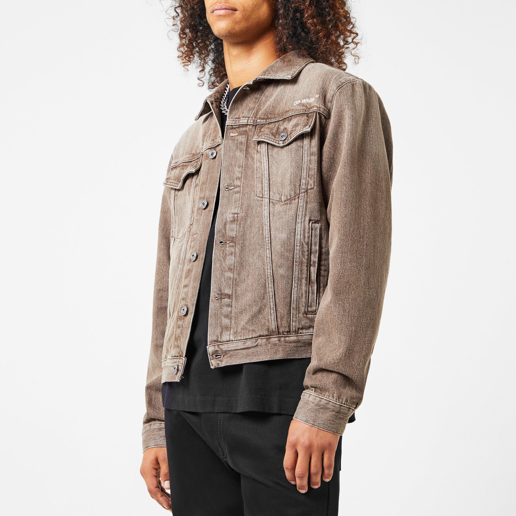 Men's Tab Slim Jacket, Iconic  Diagonals Denim Jacket