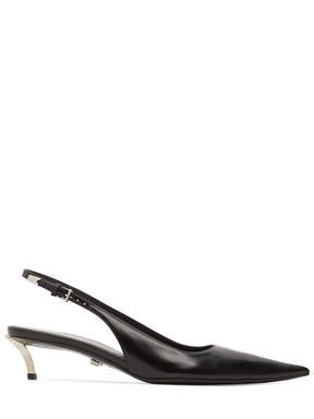 Versace 40mm Leather slingback pumps