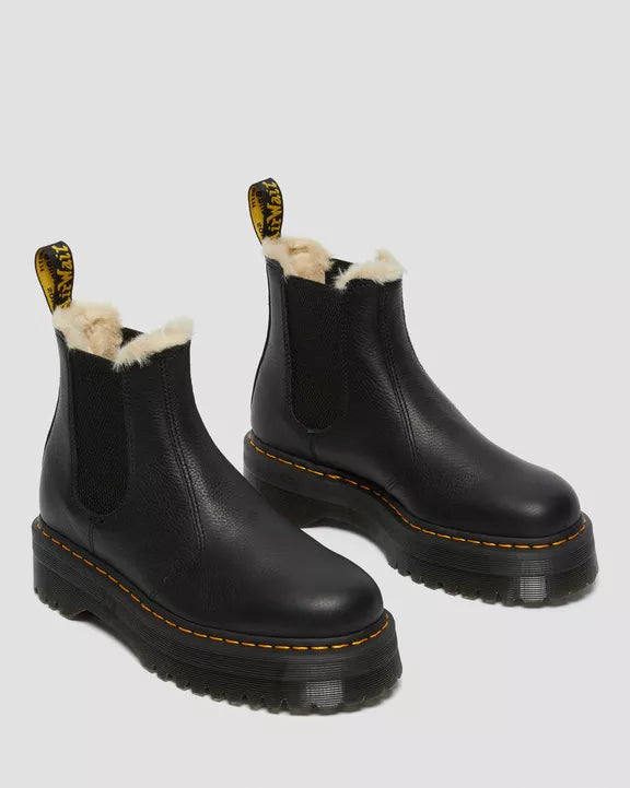 2976 Faux Fur Lined Platform Chelsea Boots