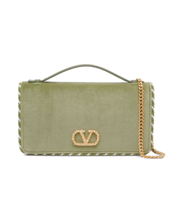 Green VLogo Signature Top Handle Bag