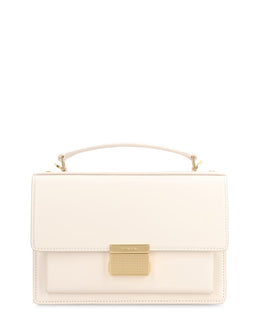 Leather Crossbody Bag with Push-Lock