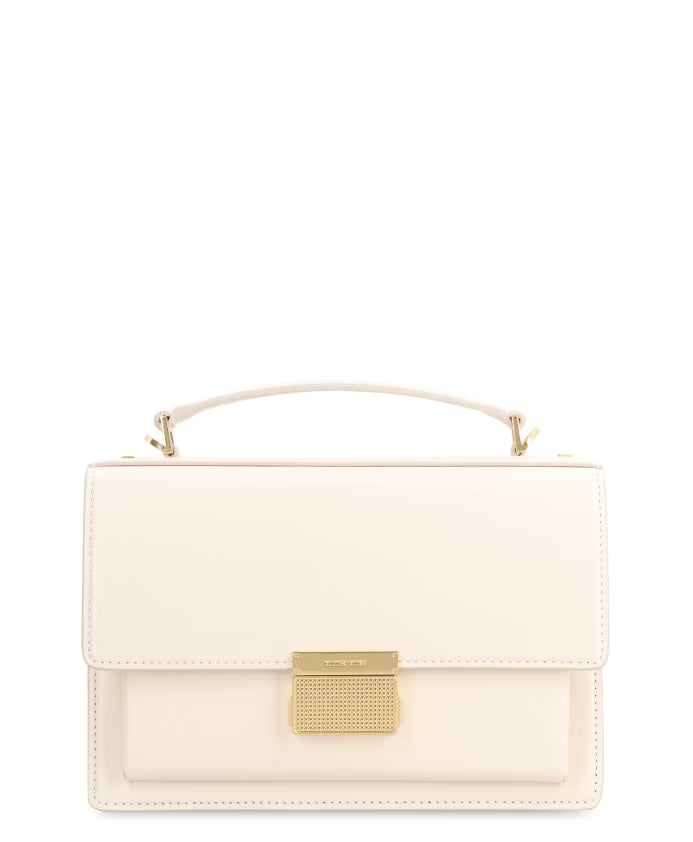 Leather Crossbody Bag with Push-Lock