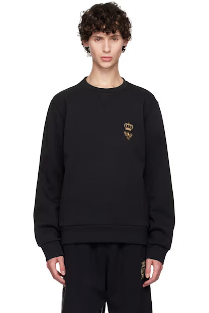Dolce&Gabbana Black Embroidered-Graphic Sweatshirt