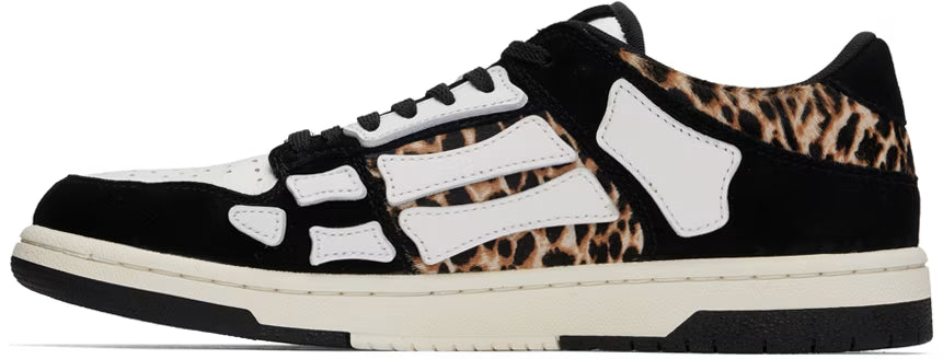 AMIRI Black & White Leopard Skel-Top Low Sneakers