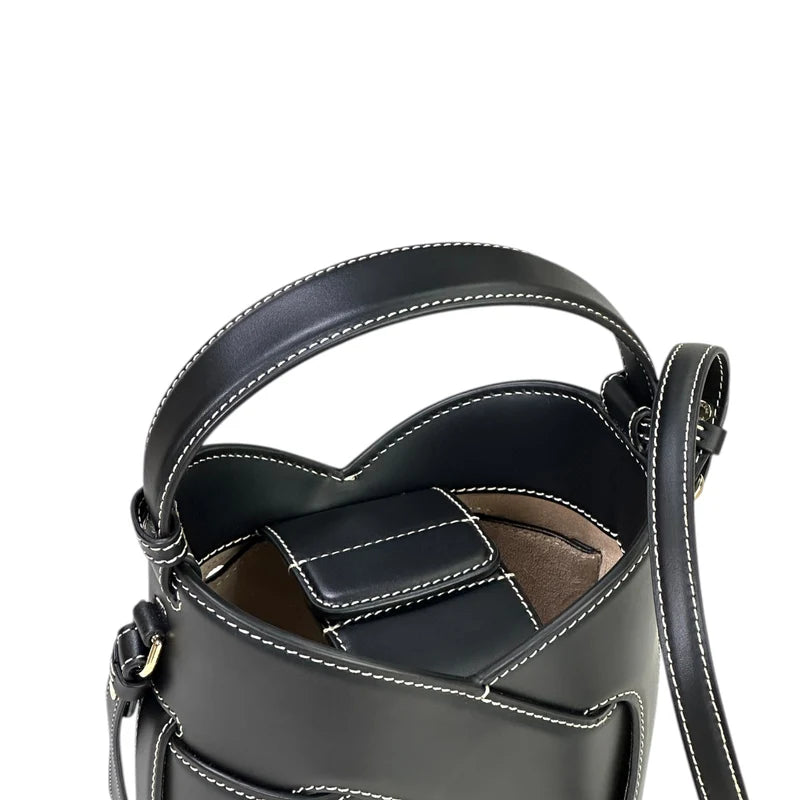 Polène Nodde Seau Edition Black Calf Leather