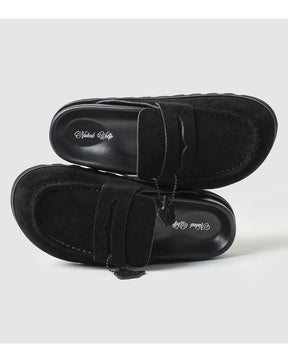 Cordless Black Hairy Cow Suede