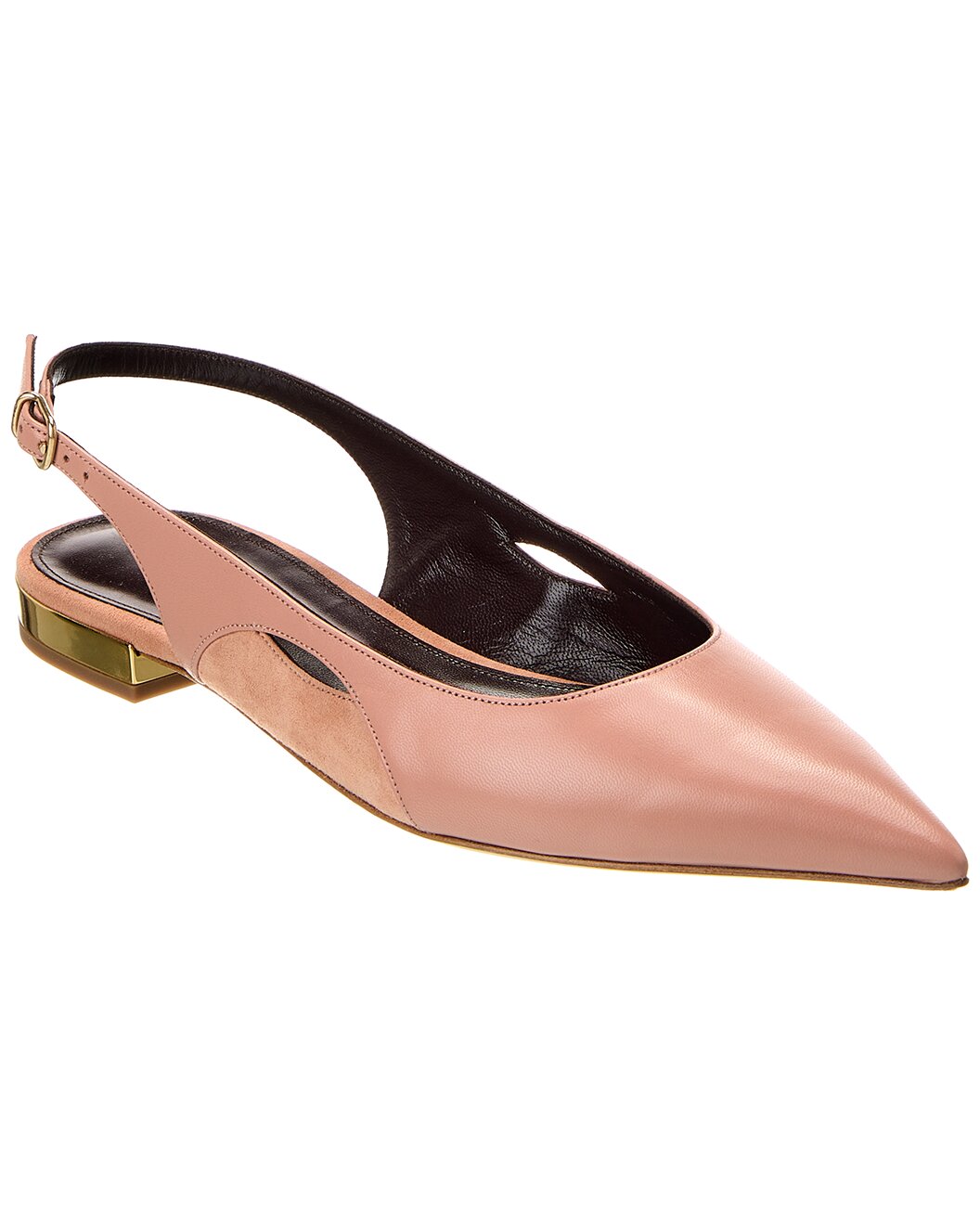 Chloé Saada Leather & Suede Slingback Flat