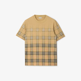 Gradient Check Cotton T-shirt