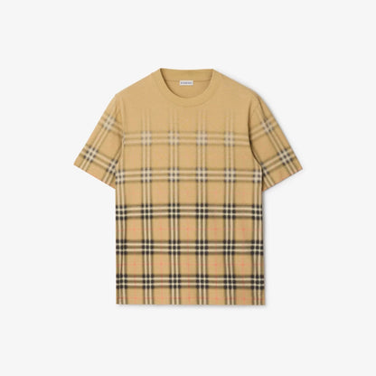 Gradient Check Cotton T-shirt