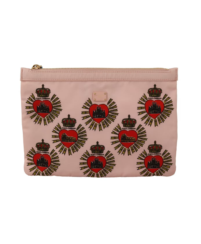 Elegant Pink Heart Clutch Wallet