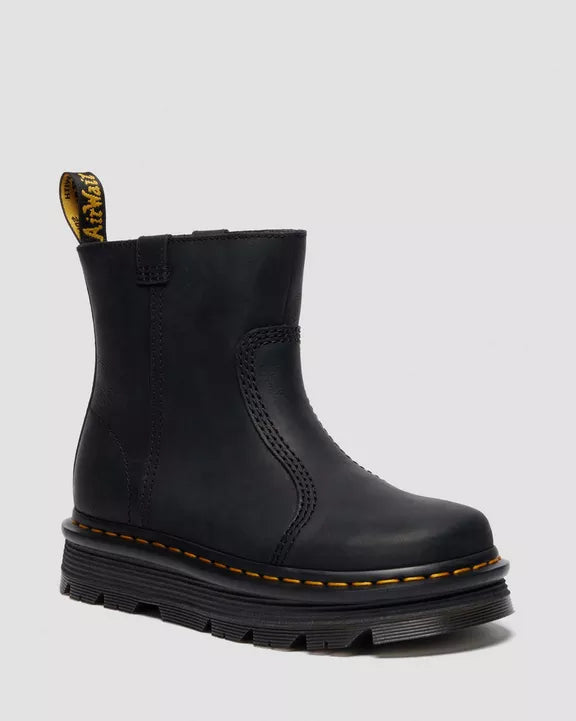 ZEBZAG RIGGER SLIP ON LEATHER BOOTS
