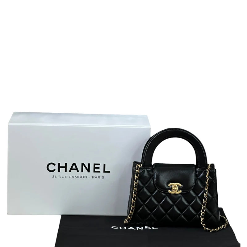 Chanel Nano Kelly Shopper black quilted Lambskin