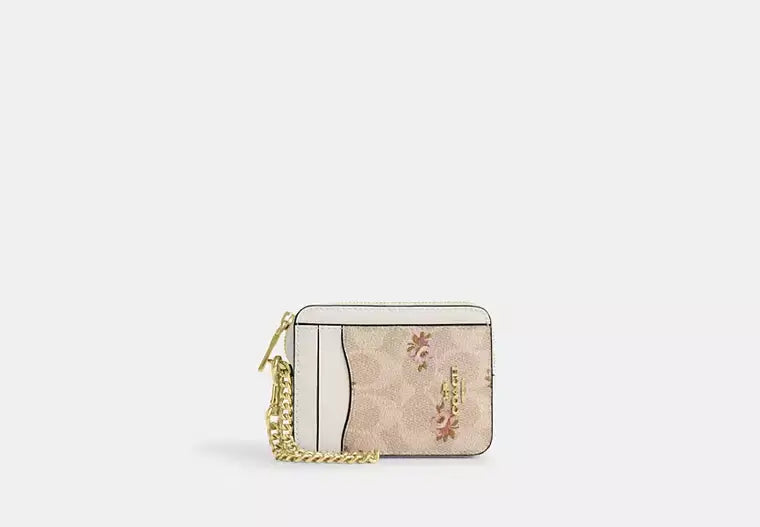 Coach Zip Card Case In Signature Canvas With Floral Print - Wallets | Shop From The Mirage