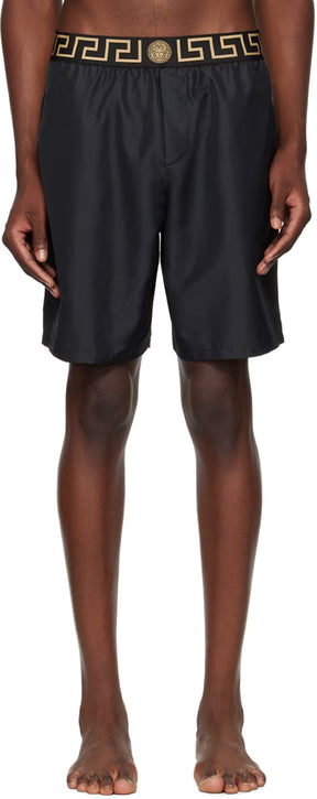 Versace Underwear Black Greca Border Swim Shorts