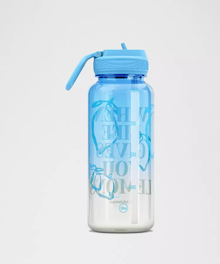 Back to Life Sport Bottle 32oz Straw Lid Lemons Quote