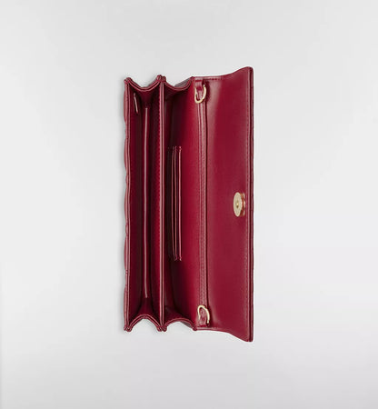 Cherry-red lambskin with Cannage motif