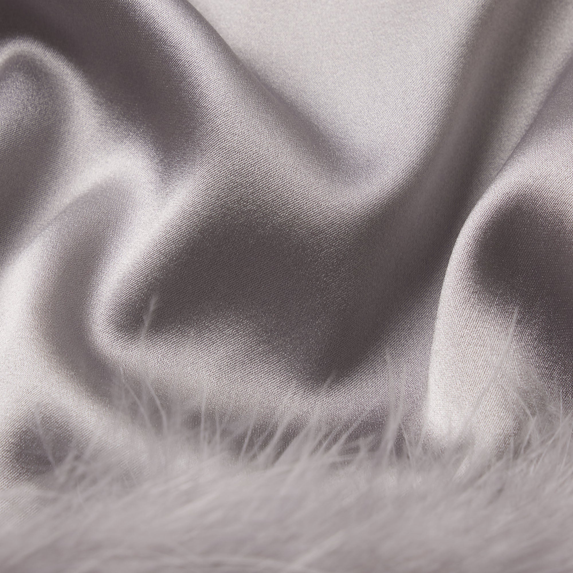 Silk Feather Trim Gloves