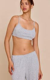 Grey Marl Pointelle Pj Bralette