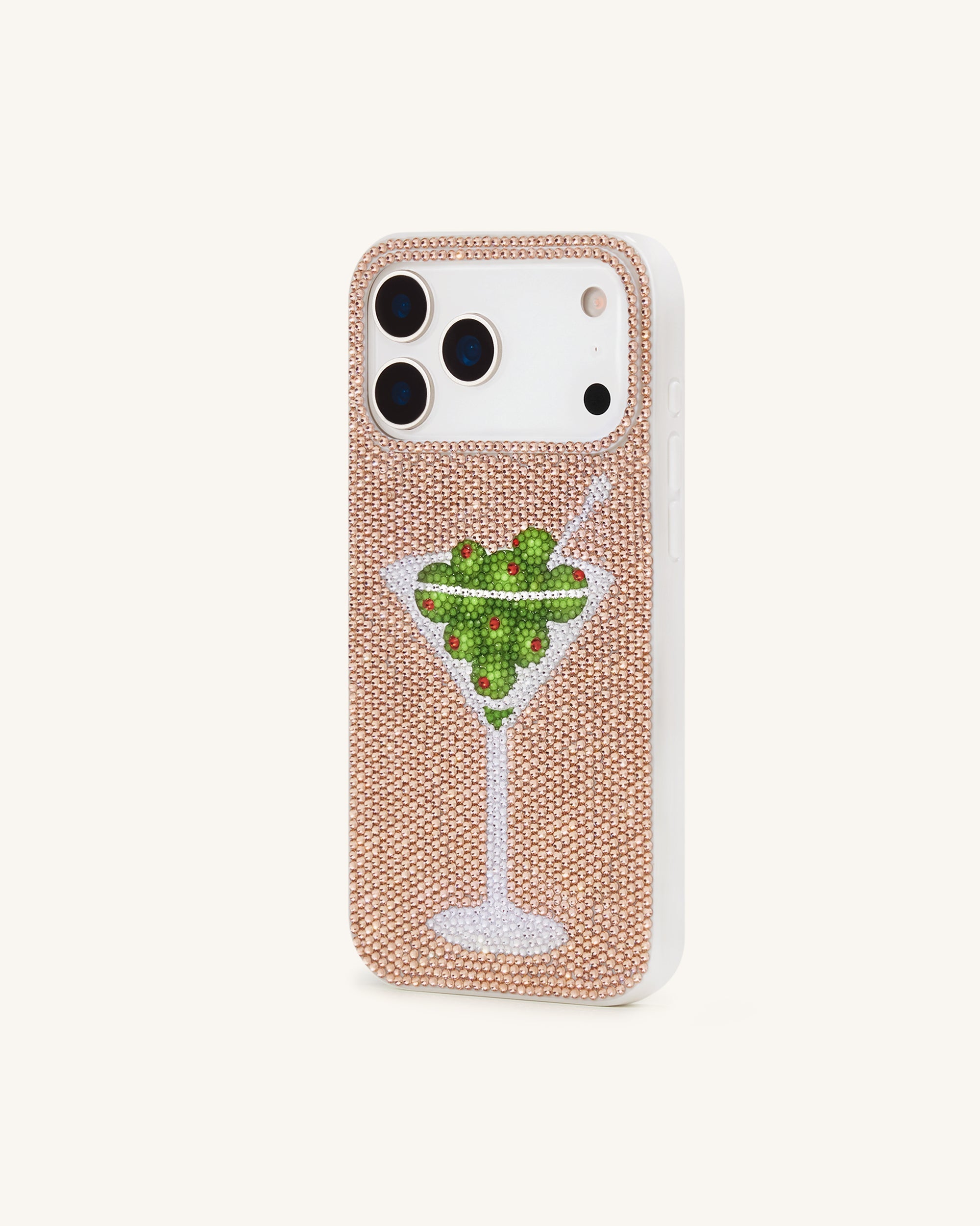 Olive Martini Artificial Crystal Phone Case - Orange