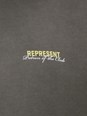 Represent 'Patron of The Club' Olive Green Crewneck Sweater with Front and Back Logo Print in Cotton Man